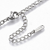 304 Stainless Steel Figaro Chain Bracelets Making STAS-S105-JN962-1-4