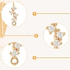 6Pcs 6 Styles Brass Micro Pave Cubic Zirconia Leaf Branch Links Connector Charms KK-YW0004-38-RS-2