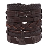 6Pcs 6 Style Adjustable Braided Imitation Leather Cord Bracelet Sets BJEW-F458-04-1