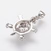 Brass Micro Pave Cubic Zirconia Pendants ZIRC-G104-23P-3