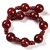 Natural Carnelian 3-Hole Guru Beads Strands G-H064-E08-03A-3