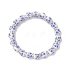 Flower Printed Porcelain Ceramic Beads Stretch Bracelets for Women BJEW-JB12375-01-2