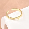 Brass Micro Pave Cubic Zirconia Cuff Open Rings CU-Z002-02G-2