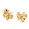 Bowknot Brass Micro Pave Cubic Zirconia Stud Earrings EJEW-B148-07B-G-4