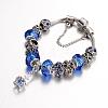 Alloy Rhinestone Bead European Bracelets BJEW-L602-02-2