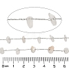 304 Stainless Steel with Natural Moonstone Chip Link Chains CHS-G038-09P-06-2