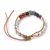 Natural Howlite Cord Beaded Bracelets BJEW-E351-02A-2