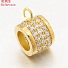 Brass Micro Pave Cubic Zirconia Tube Bails ZIRC-M075-05G-A-NR-1