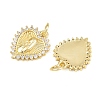 Religion Brass Micro Pave Clear Cubic Zirconia Pendants CU-CBA9482-01G-05-2