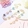 Resin with Gold Foil Round Beaded Chain Necklaces NJEW-JN04361-01-5