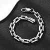 304 Stainless Steel Rectangle Link Chain Bracelets for Women Men BJEW-F488-30P-01-1