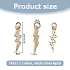 12Pcs 2 Colors Brass Micro Pave Cubic Zirconia Pendants ZIRC-HS0001-22-2