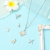 6Pcs 6 Styles Brass Micro Pave Clear Cubic Zirconia Charms KK-CJ0003-31-6