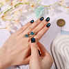 1Pc Raw Natural Gemstone Nuggets Beads Alloy Cuff Rings RJEW-PH0001-15B-3