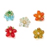 7Pcs 7 Colors Transparent Glass Pendants PALLOY-MZ00719-2