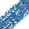 Electroplate Transparent Glass Beads Strands EGLA-Q139-01A-A27-1