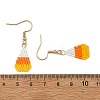 Halloween Glass Candy Corn Dangle Earrings EJEW-MZ00801-5
