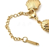Beach 304 Stainless Steel Shell Sea Animals Link Chain Bracelets BJEW-D359-15A-G-7