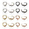 Fashewelry 8Pairs 4 Colors Ring Brass Hoop Earrings EJEW-FW0001-01-2