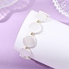 Shell Pearl & Brass Beaded Bracelets for Women BJEW-JB13780-01-1