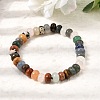 Natural Mixed Stone Rondelle Beaded Stretch Bracelets for Women GG-CBA3F02-07-1