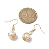 Natural Cultured Freshwater Pearl with Eco-Friendly Copper Wire Dangle Earrings EJEW-JE05737-3