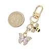 Butterfly Bees Alloy Enamel Pendant Decorations HJEW-JM02688-02-3