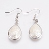 Natural White Shell Dangle Earrings EJEW-F158-A03-1