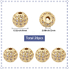 20Pcs Round Brass Micro Pave Cubic Zirconia Beads ZIRC-SC0001-37G-2