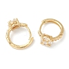 Brass Micro Pave Clear Cubic Zirconia Huggie Hoop Earrings EJEW-L234-026-3