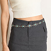 Alloy & Iron & Synthetic Turquoise Flower Link Chain Waist Belly Chains for Women FS-WG44F02-01-5