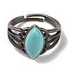 Synthetic Turquoise Horse Eye Adjustable Rings RJEW-K271-05R-11-3