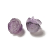 Natural Amethyst Carved Flower Beads G-O156-B-37-2