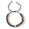 Natural Tiger Eye Round Beads Braided Bead Bracelets LS-ZJ4066-1-1
