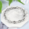 304 Stainless Steel Oval Link Chain Bracelets for Women Men BJEW-F488-48A-P-1