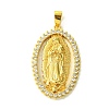 Brass Micro Pave Clear Cubic Zirconia Pendants KK-H472-42C-G-1