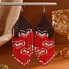 Red Tassel Heart Pattern Dangle Earrings ZJ8556-1