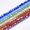 Electroplate Glass Beads Strands EGLA-T013-04-M-1