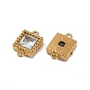 Ion Plating(IP) 304 Stainless Steel Cubic Zirconia Square Links Connector Charms STAS-K256-24G-06-2