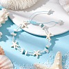 Adjustable Synthetical Turquoise & Magnesite Beaded Braided Bead Bracelets for Women BJEW-JB11545-1