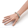 Natural Flower Amazonite Beads Stretch Bracelets BJEW-JB03849-02-4