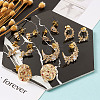 Brass Clear Cubic Zirconia Stud Earring Findings KK-TA0001-04G-12