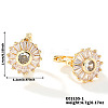 Luxury Flat Round Brass Stud Earrings DW7237-1-1