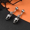 Skull 316 Surgical Stainless Steel Dangle Belly Button Rings EJEW-G416-05AS-1