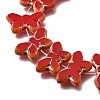 Picasso Baking Paint & Golden Metal Enlaced Glass Beads Strands GL-CBA98F0-02A-2