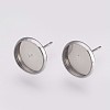 Non-Tarnish 202 Stainless Steel Stud Earring Settings X-STAS-I088-E-03P-1