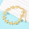 Starfish Brass Link Chain Bracelets for Women BJEW-K248-07A-G-2