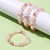 8MM Natural Xinjiang Golden Silk Jade Round Beaded Stretch Bracelets for Women BJEW-G756-01A-3