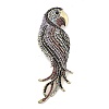 Parrot Alloy Rhinestone Brooches JEWB-Q006-03B-2