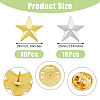 SUPERFINDINGS 20Pcs 2 Colors Alloy Star Brooches JEWB-FH0001-42-2